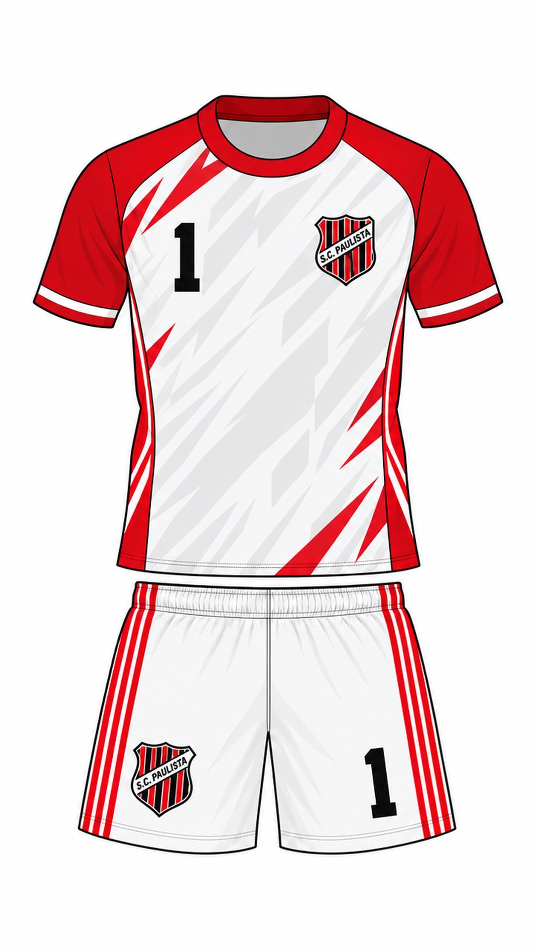 Desenho simples do uniforme no formato de celular, antes do tratamento